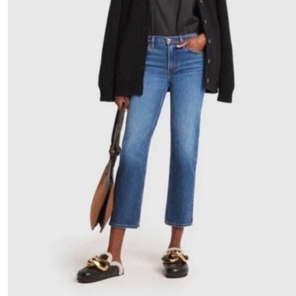 Re/Done Jeans‎ Women's 31 Mid-Rise Stove Pipe Royal Fade